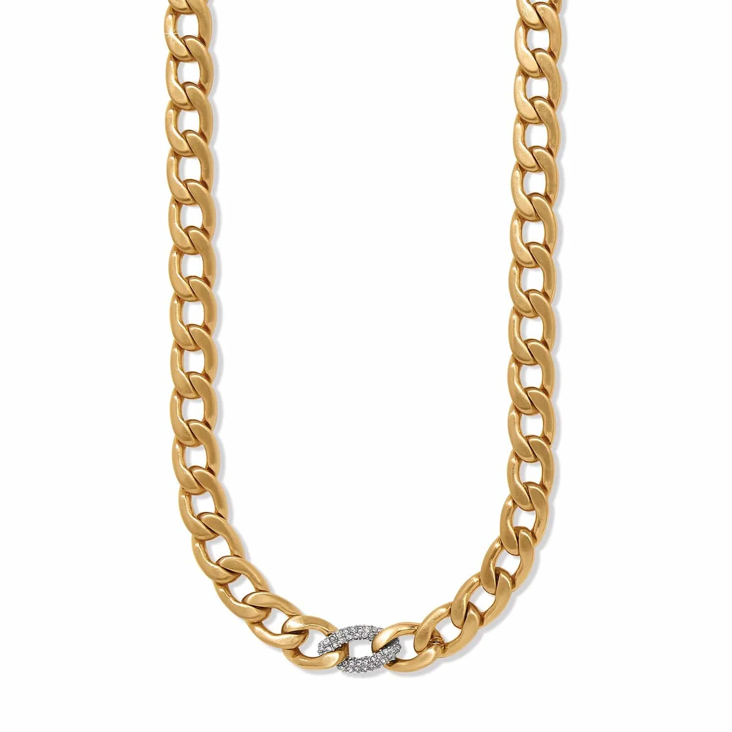 Cleo Pave Link Gold Necklace