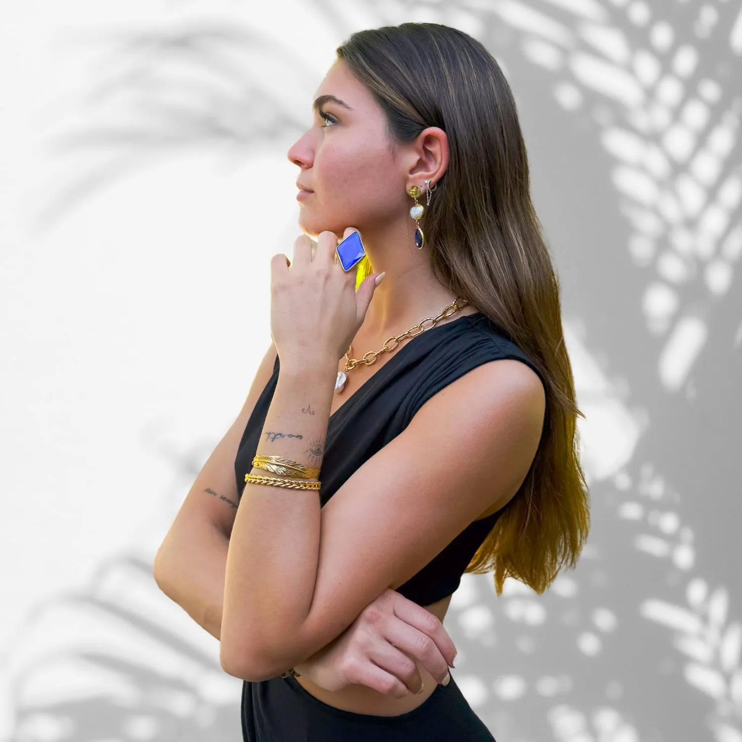 Cleopatra Twist Gold Cuff Bracelet