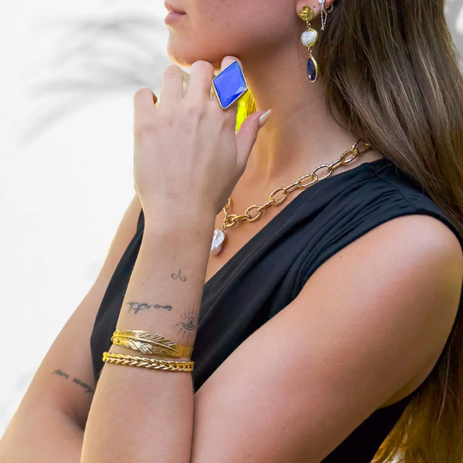 Cleopatra Twist Gold Cuff Bracelet