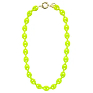 Cowrie Necklace Neon Yellow