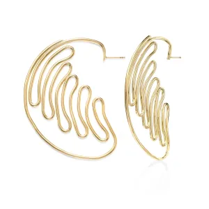 Crescendo oversized hoop stud earring