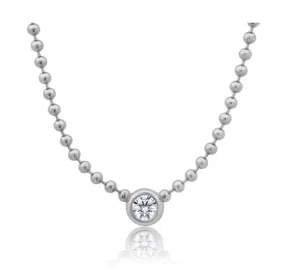 Crislu B.B.Y. Solitaire Adjustable Necklace Finished in Pure Platinum