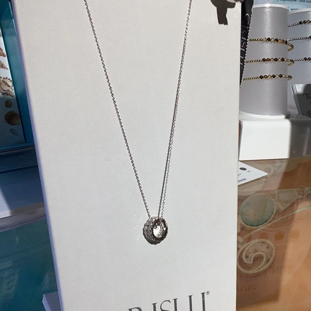 Crislu Grace Rolling Pendant in Platinum