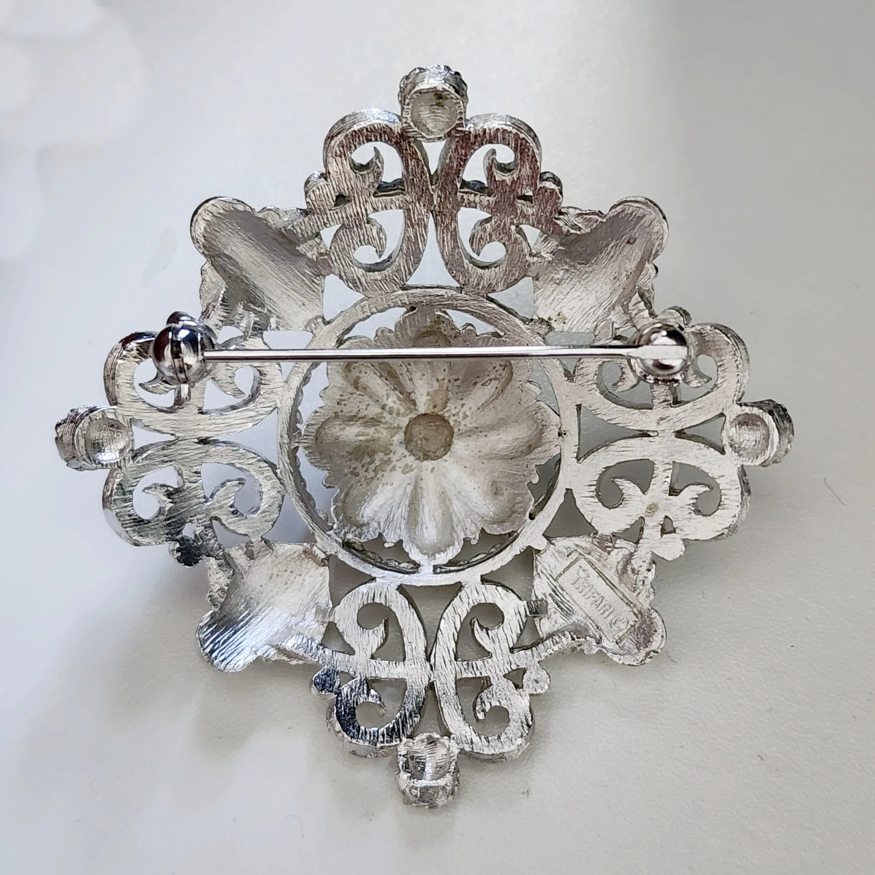 Crown Trifari Vintage Domed Brooch With Regal Style