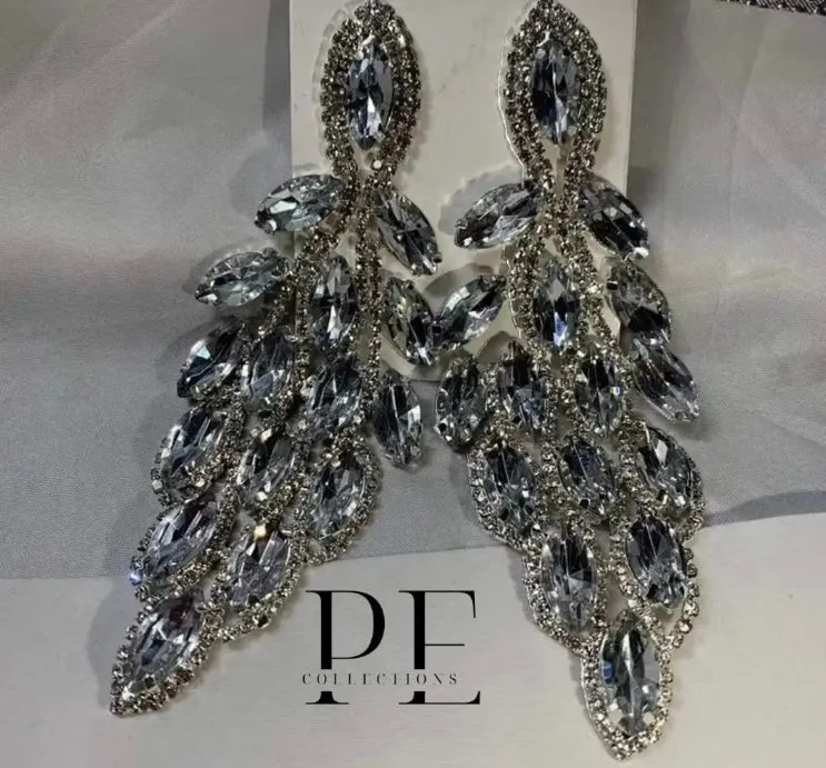 Crystal Feather Earrings
