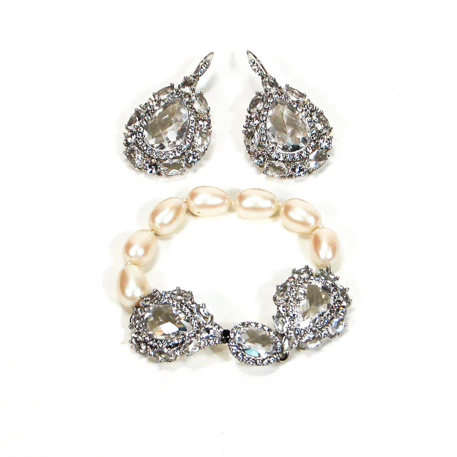Crystal Rhinestone Statement Earrings by Monet