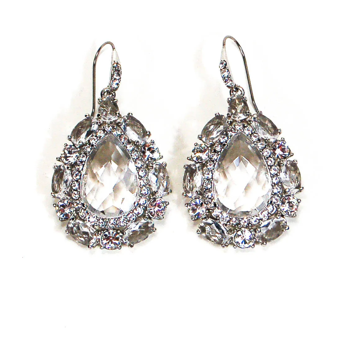 Crystal Rhinestone Statement Earrings by Monet