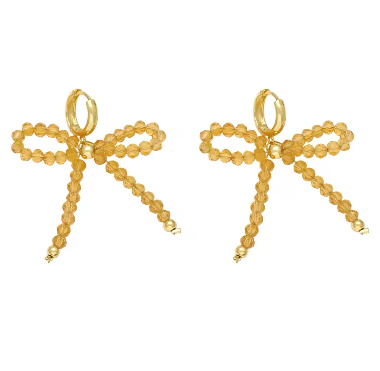 Crystal Ribbons Bows with Small Hoop | Erika Williner Designs