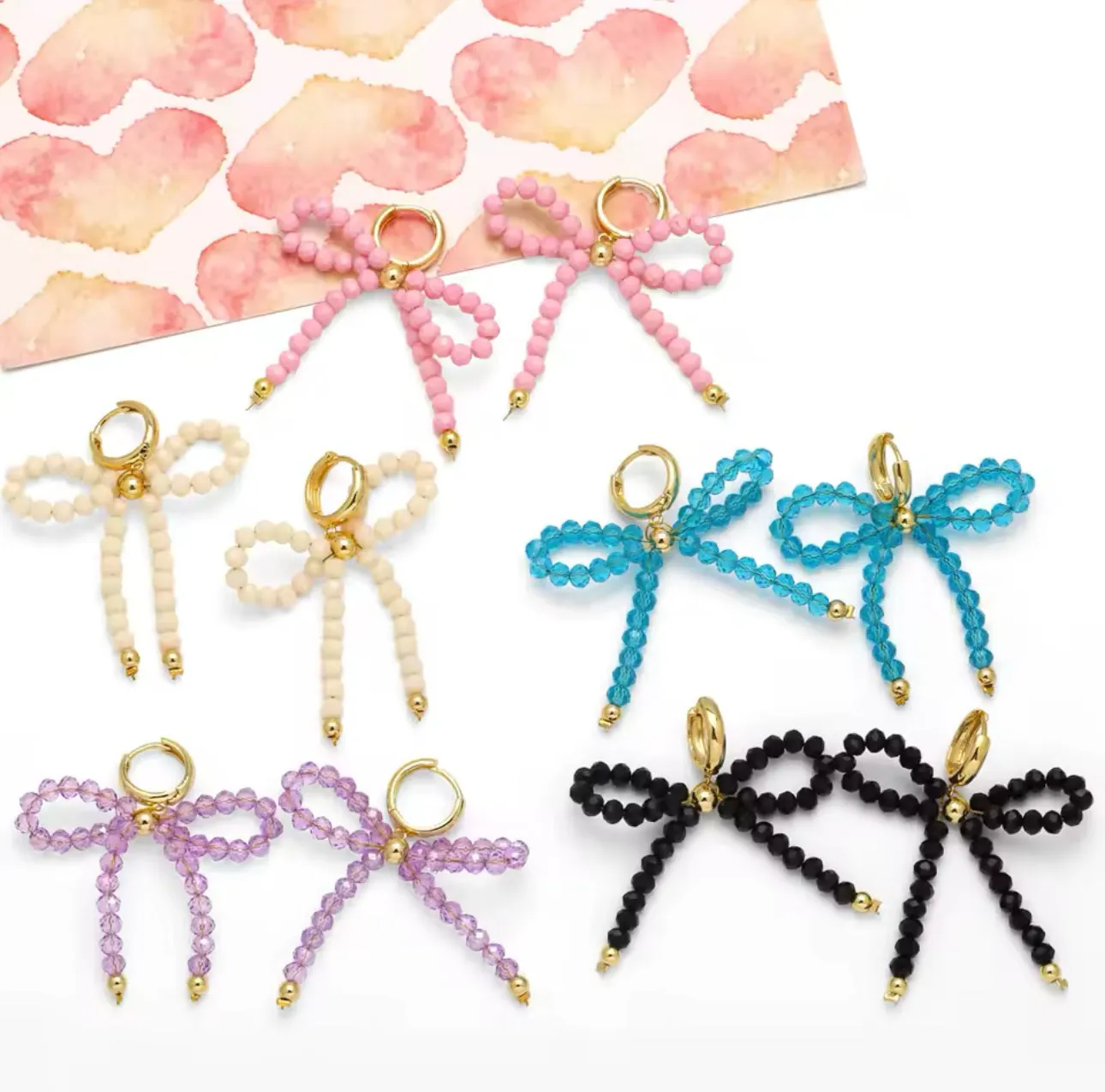 Crystal Ribbons Bows with Small Hoop | Erika Williner Designs