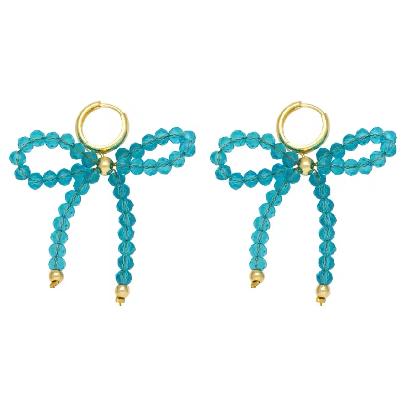 Crystal Ribbons Bows with Small Hoop | Erika Williner Designs