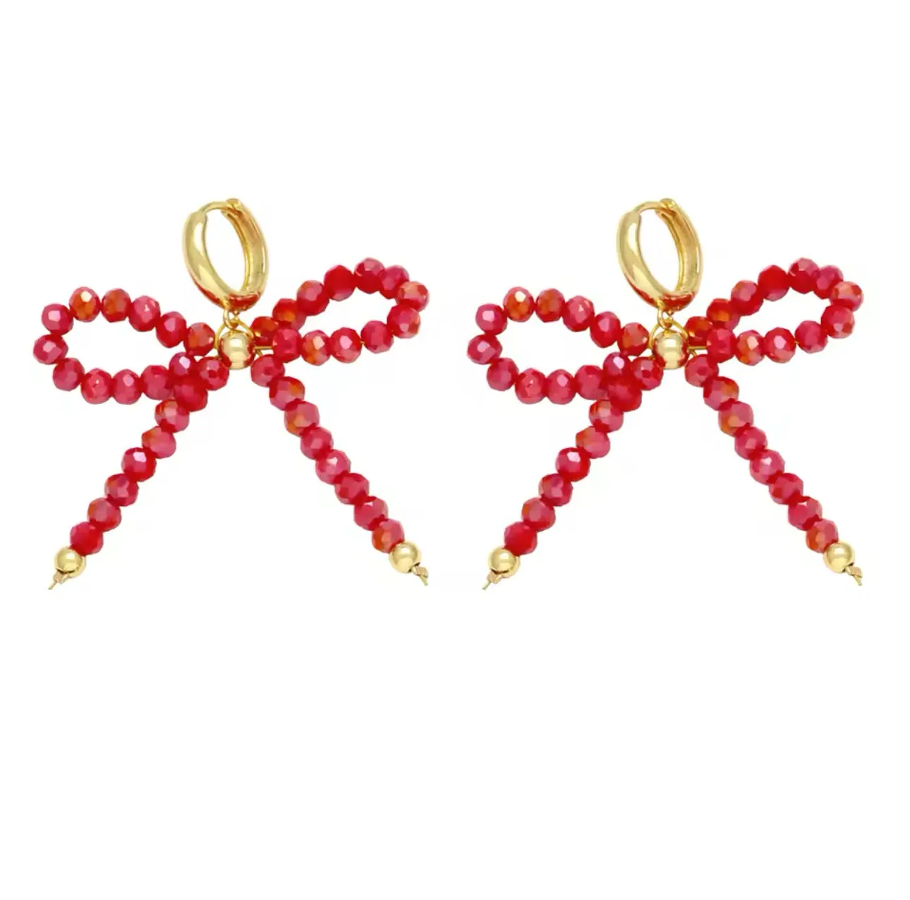 Crystal Ribbons Bows with Small Hoop | Erika Williner Designs