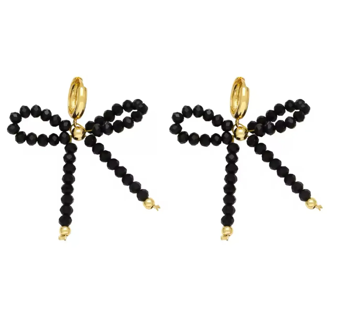 Crystal Ribbons Bows with Small Hoop | Erika Williner Designs