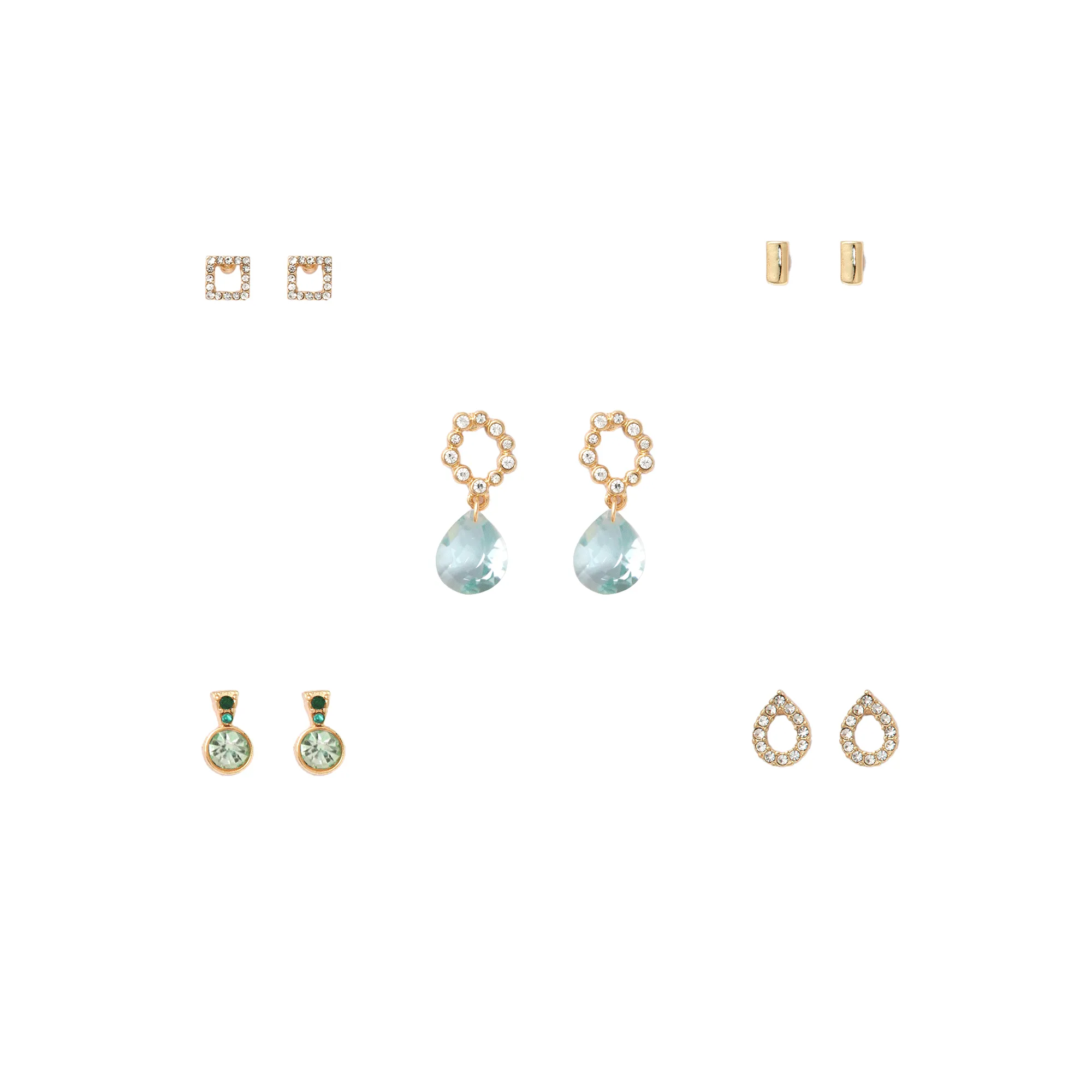 Crystal Teardrop Statement Earring Set
