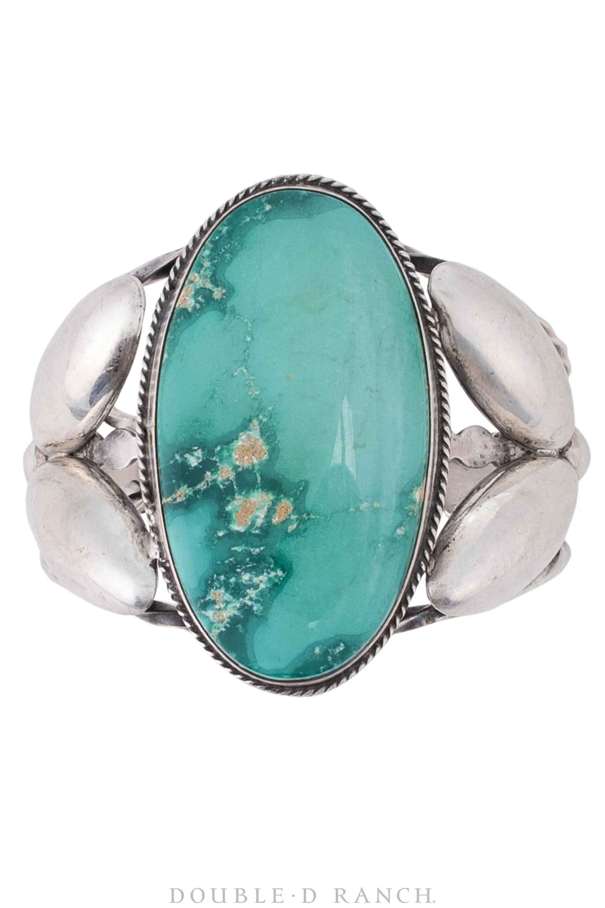Cuff, Turquoise, Single Stone, Fox, Turquoise, Vintage, 1930s, 2991
