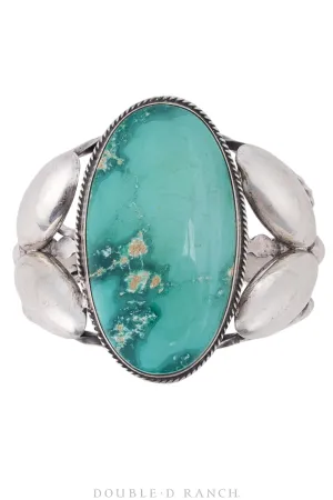 Cuff, Turquoise, Single Stone, Fox, Turquoise, Vintage, 1930s, 2991