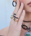 CZ Black Enamel Ring