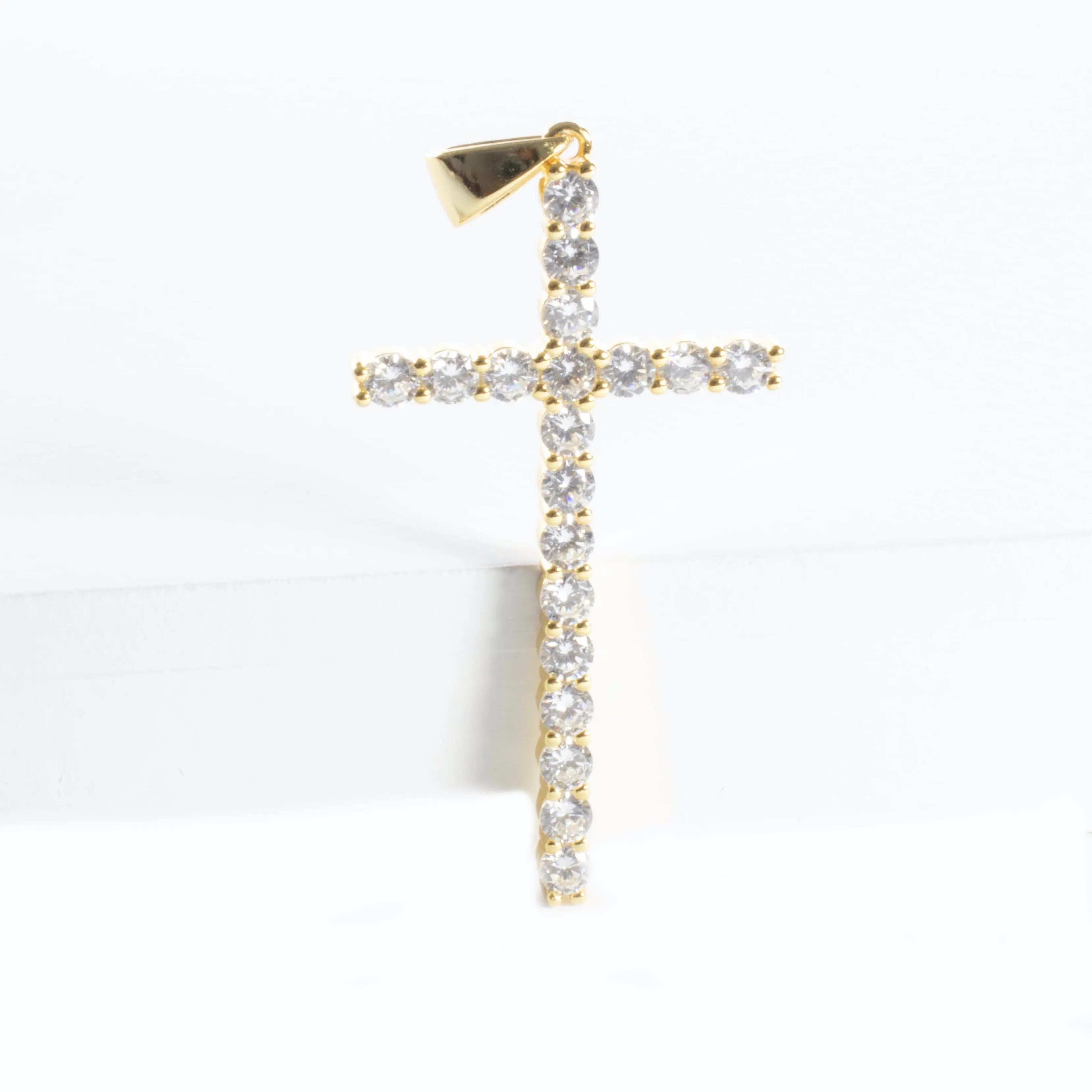 CZ Cross Charm Pendant (Small)