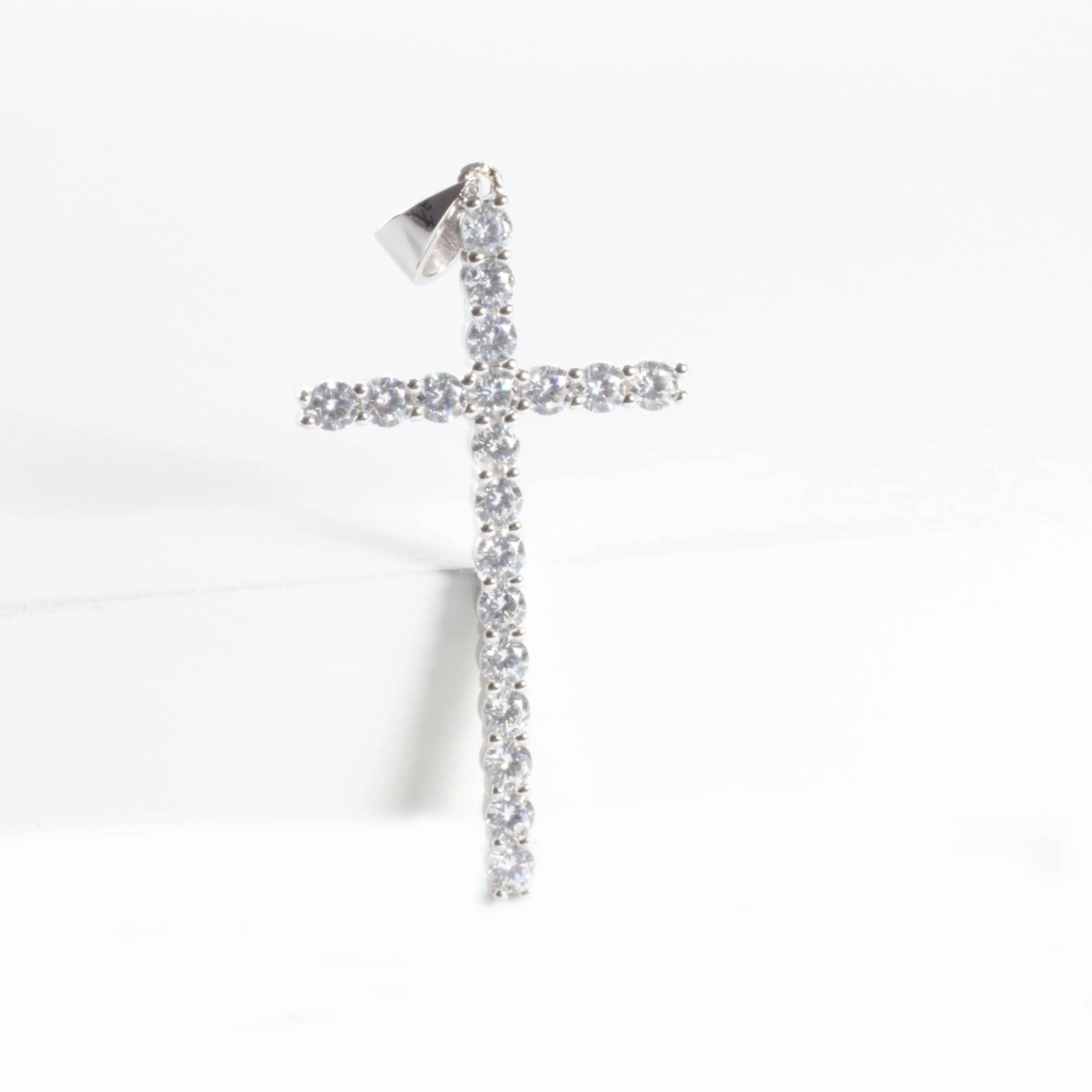 CZ Cross Charm Pendant (Small)