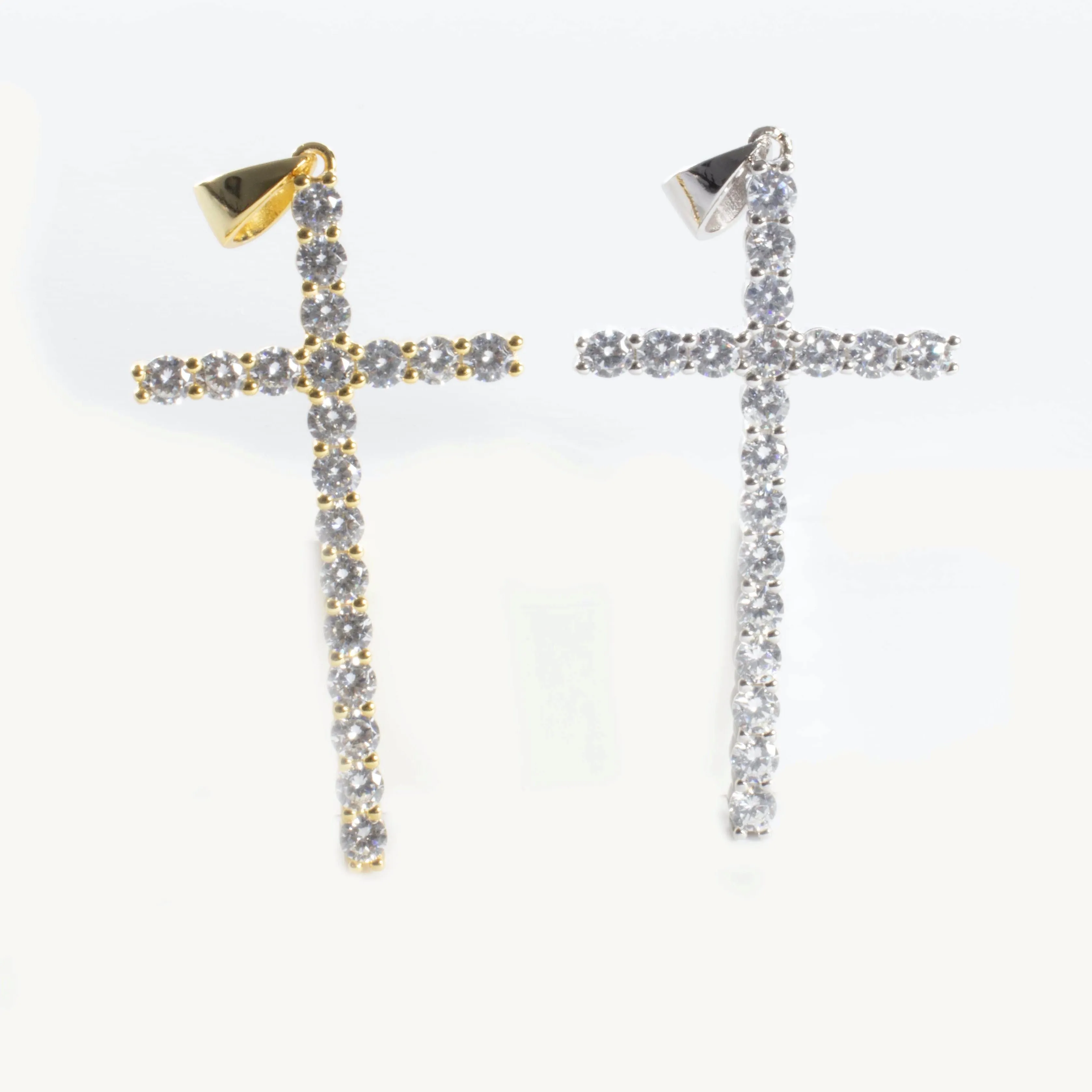 CZ Cross Charm Pendant (Small)