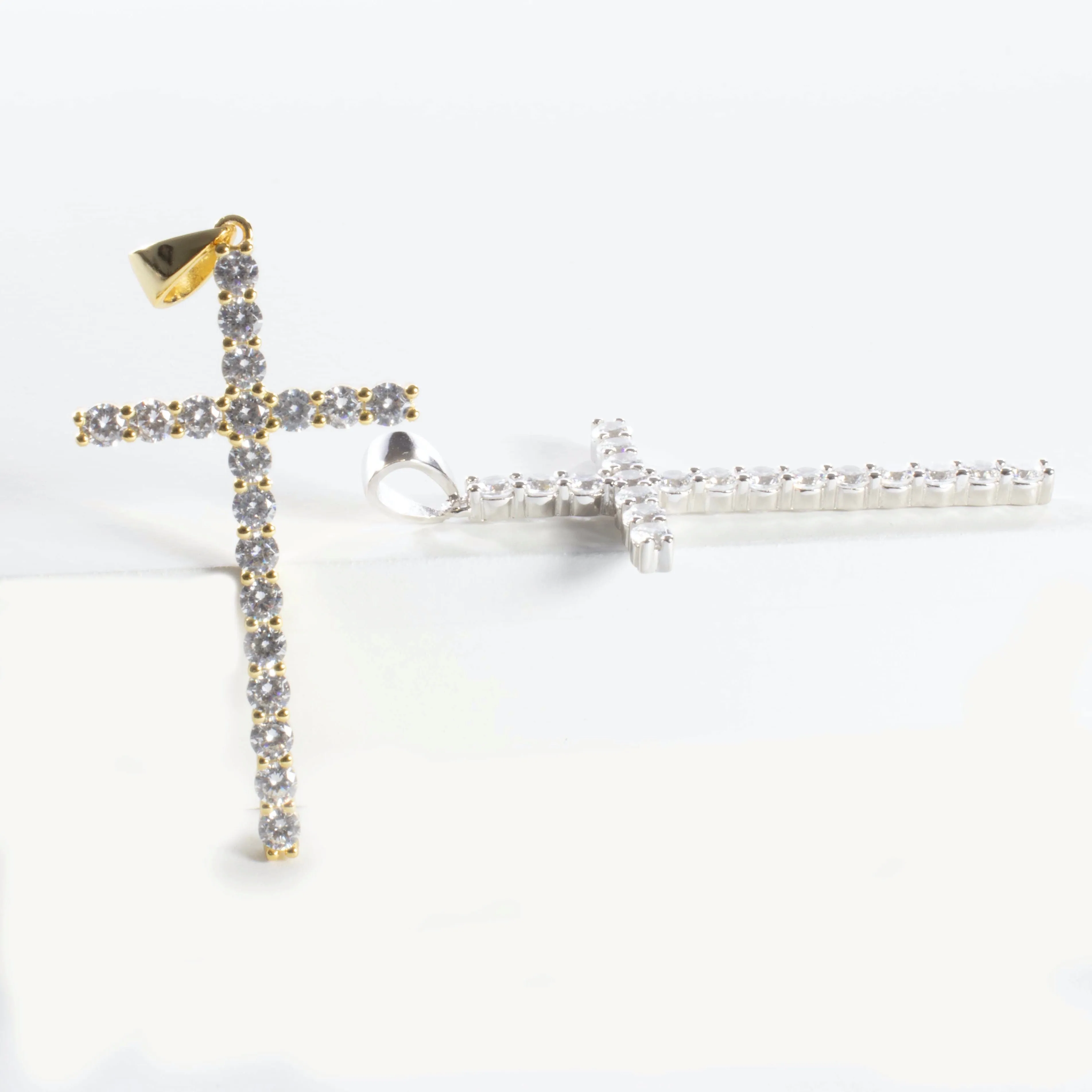 CZ Cross Charm Pendant (Small)