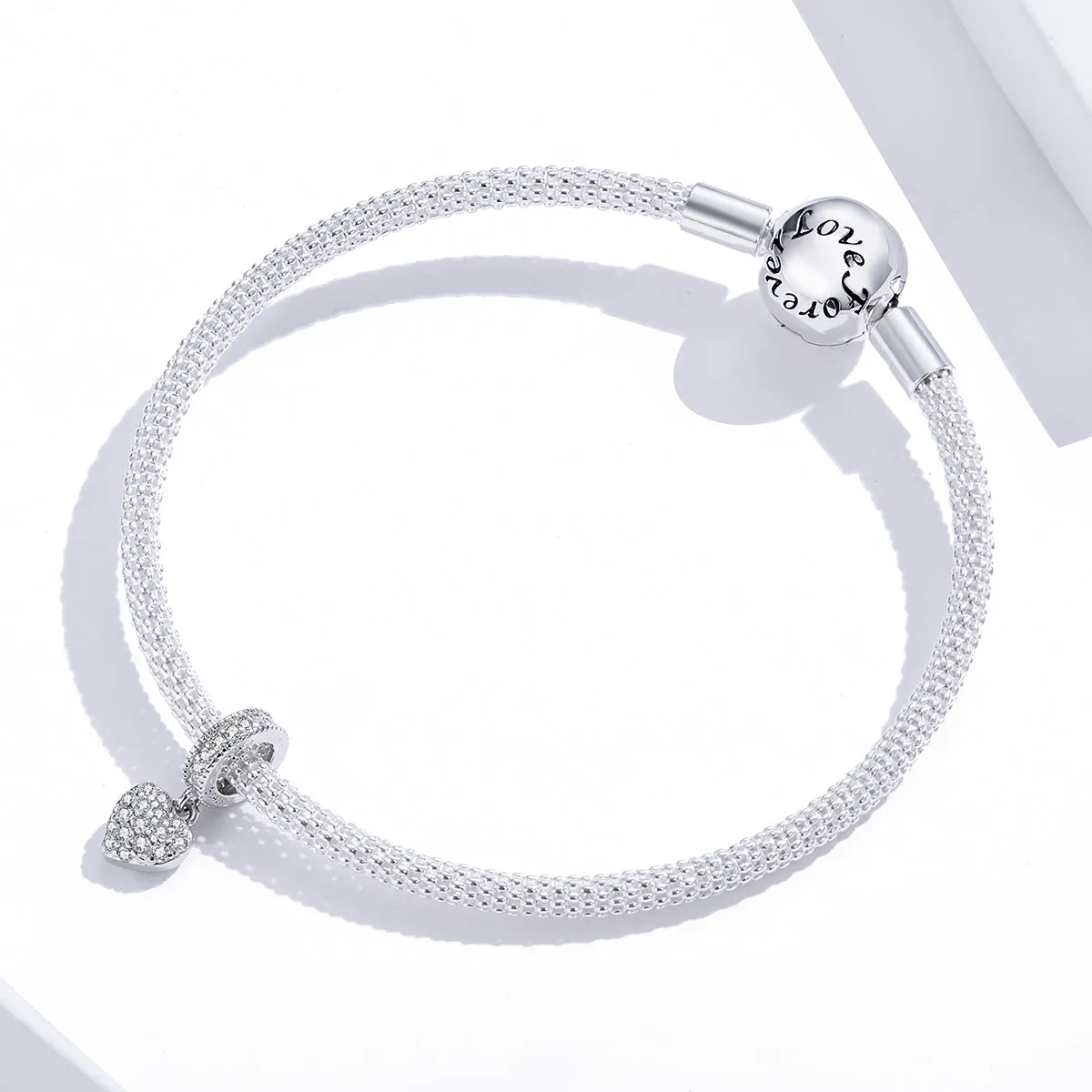 CZ Heart Dangle Charm