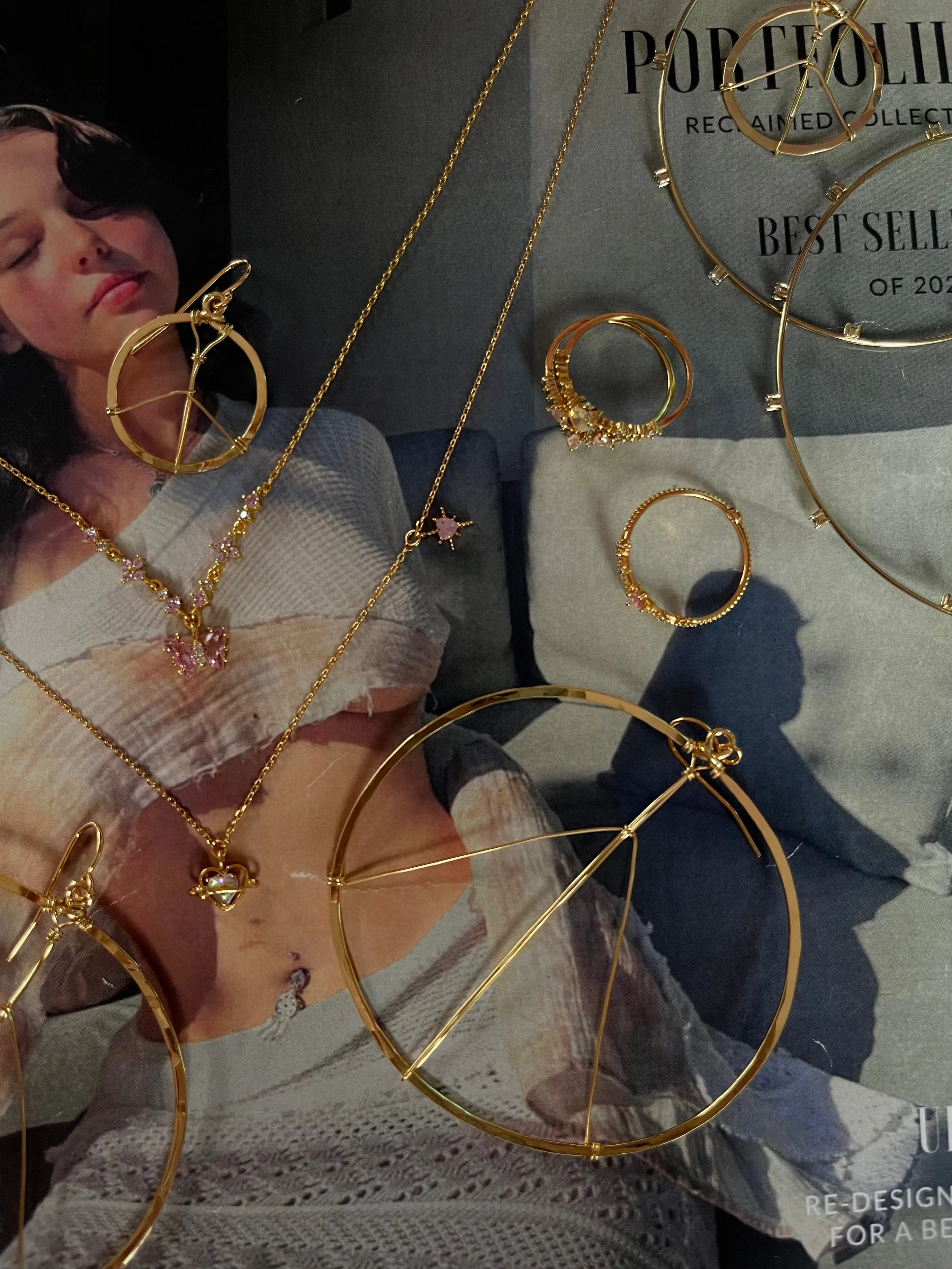 CZ Studded Thin Oversized Hoops