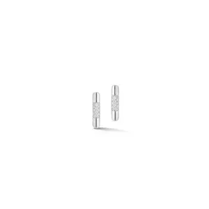 Dana Rebecca Designs Cynthia Rose Pave Dome Bar Stud Earrings - White Gold