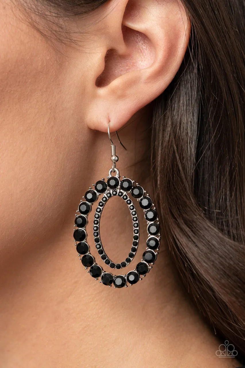Deluxe Luxury Black Paparazzi Earrings