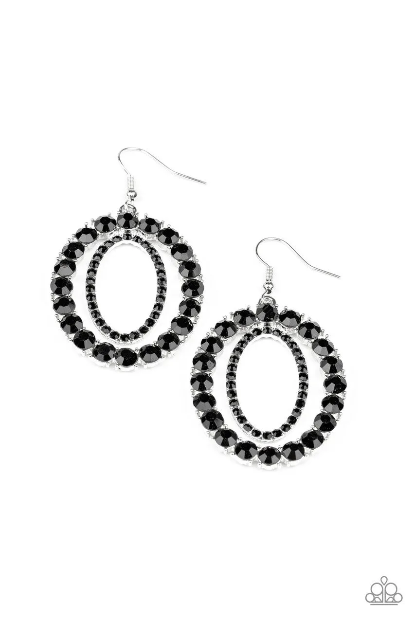 Deluxe Luxury Black Paparazzi Earrings