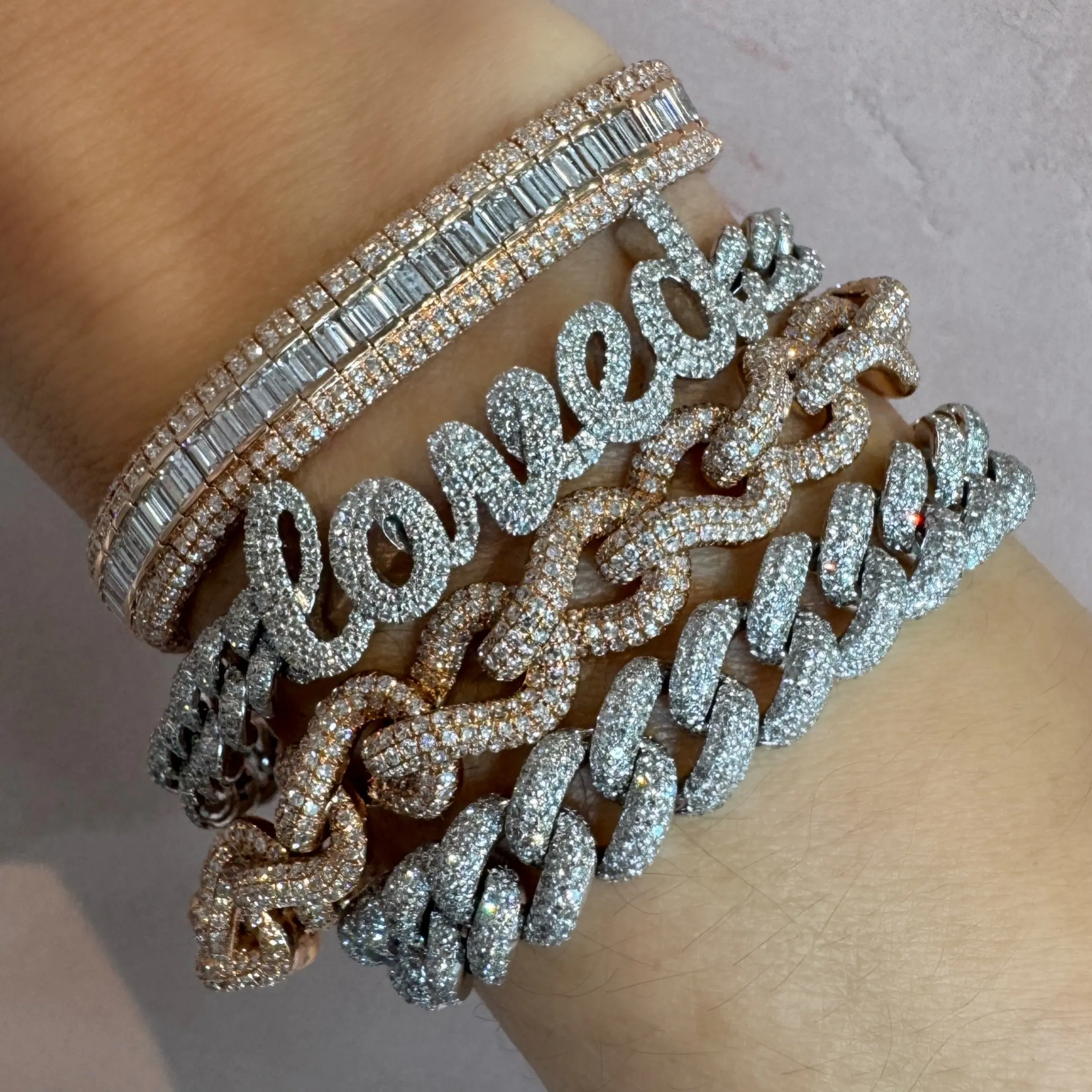 Diamond Pave Infinity Link Bracelet