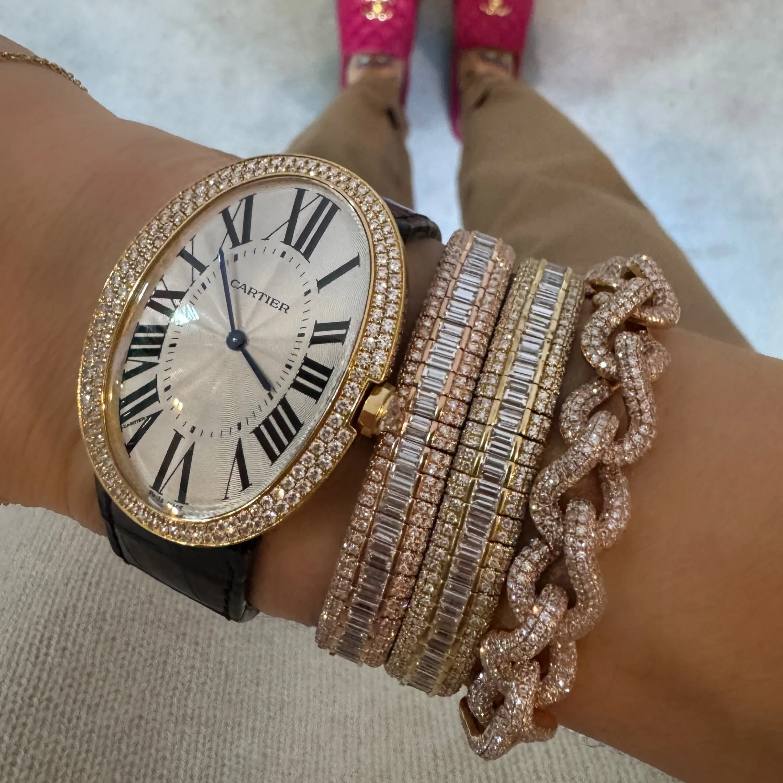 Diamond Pave Infinity Link Bracelet