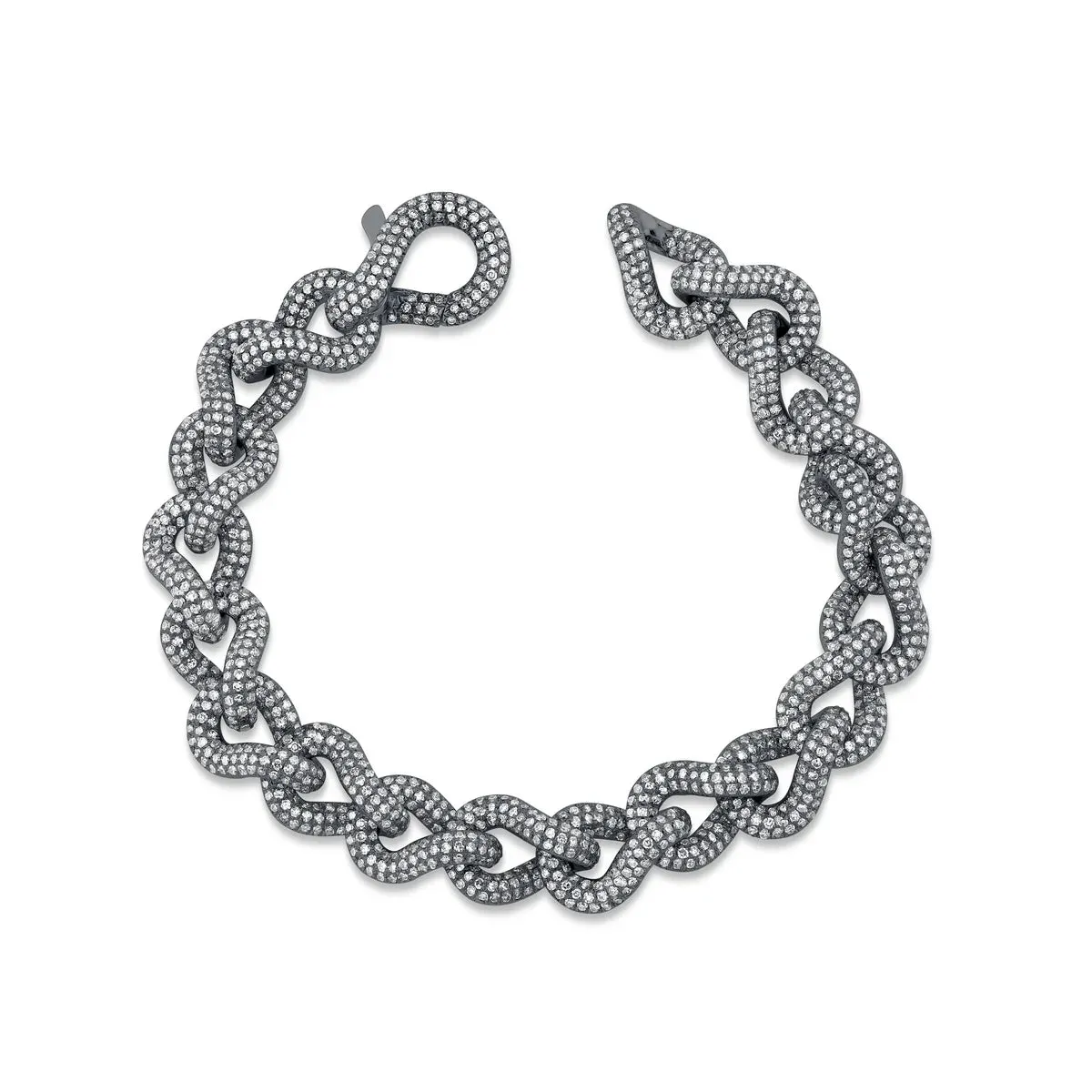 Diamond Pave Infinity Link Bracelet