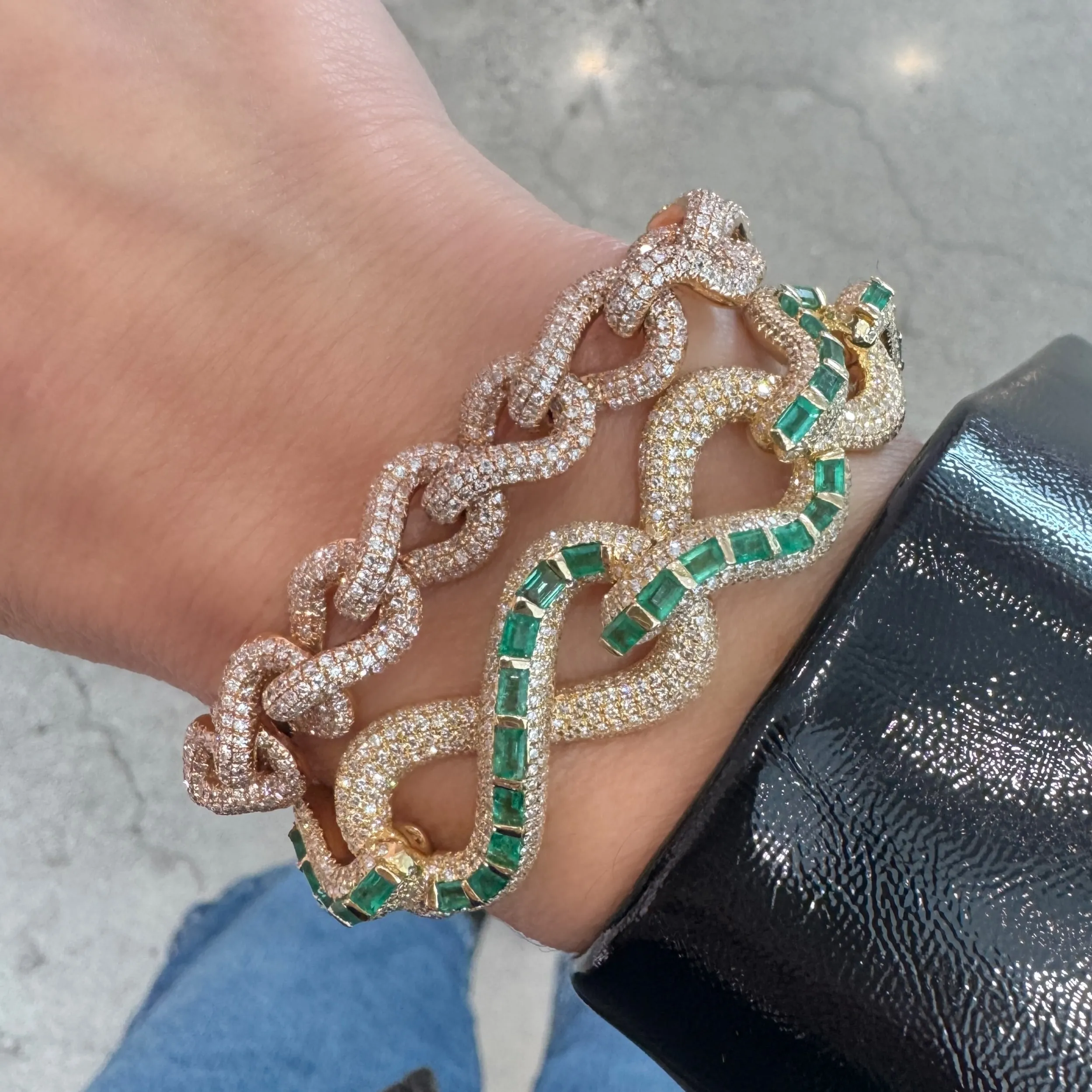 Diamond Pave Infinity Link Bracelet