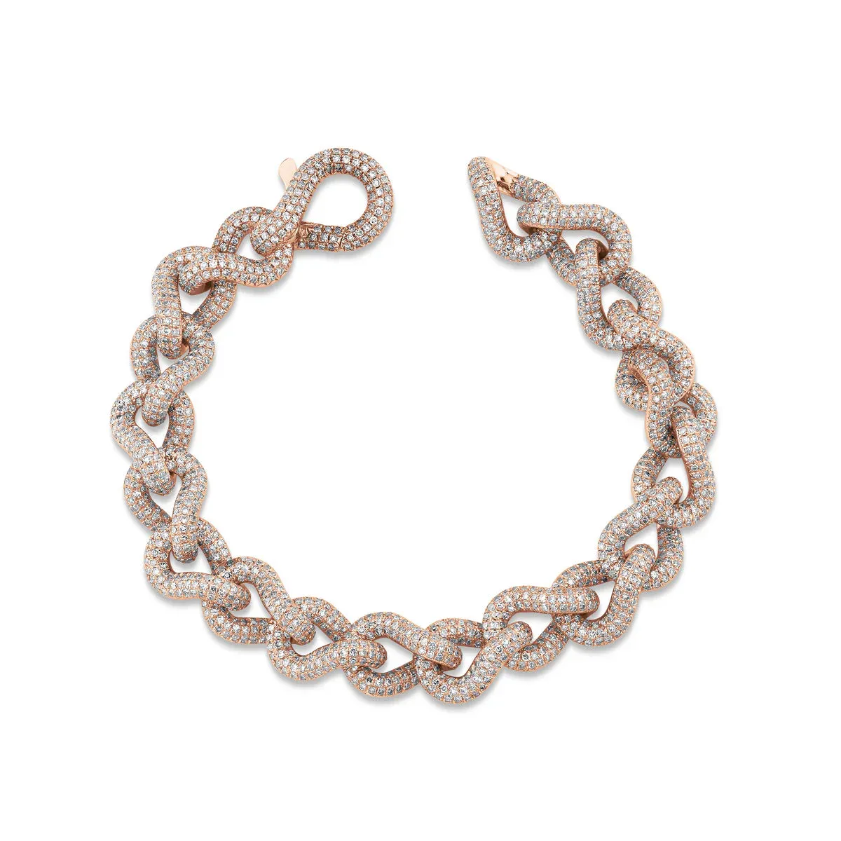 Diamond Pave Infinity Link Bracelet