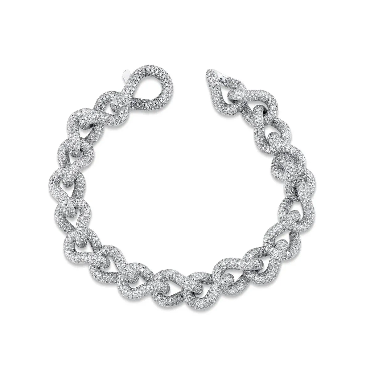 Diamond Pave Infinity Link Bracelet