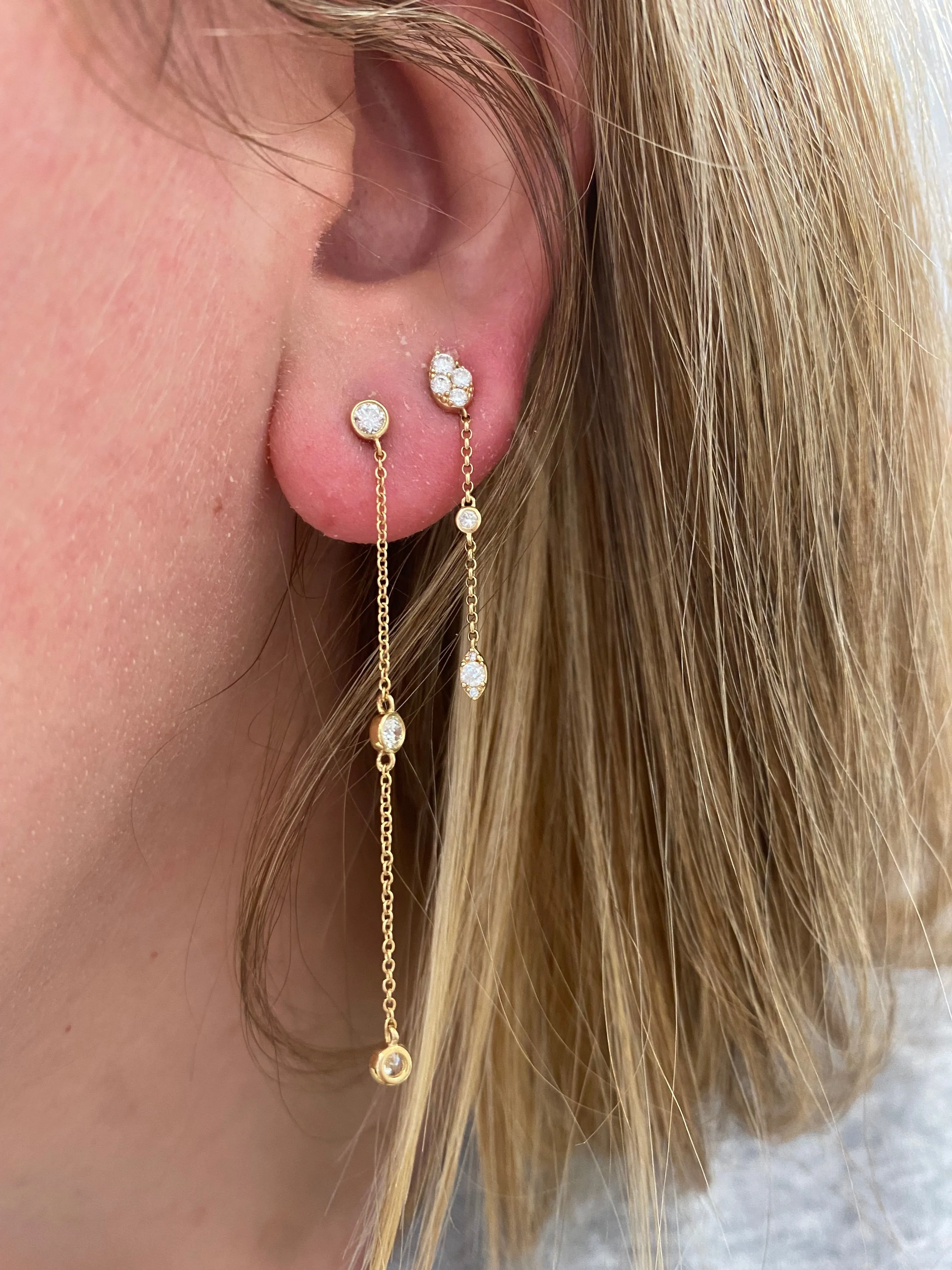 Diamond Stud Dangles