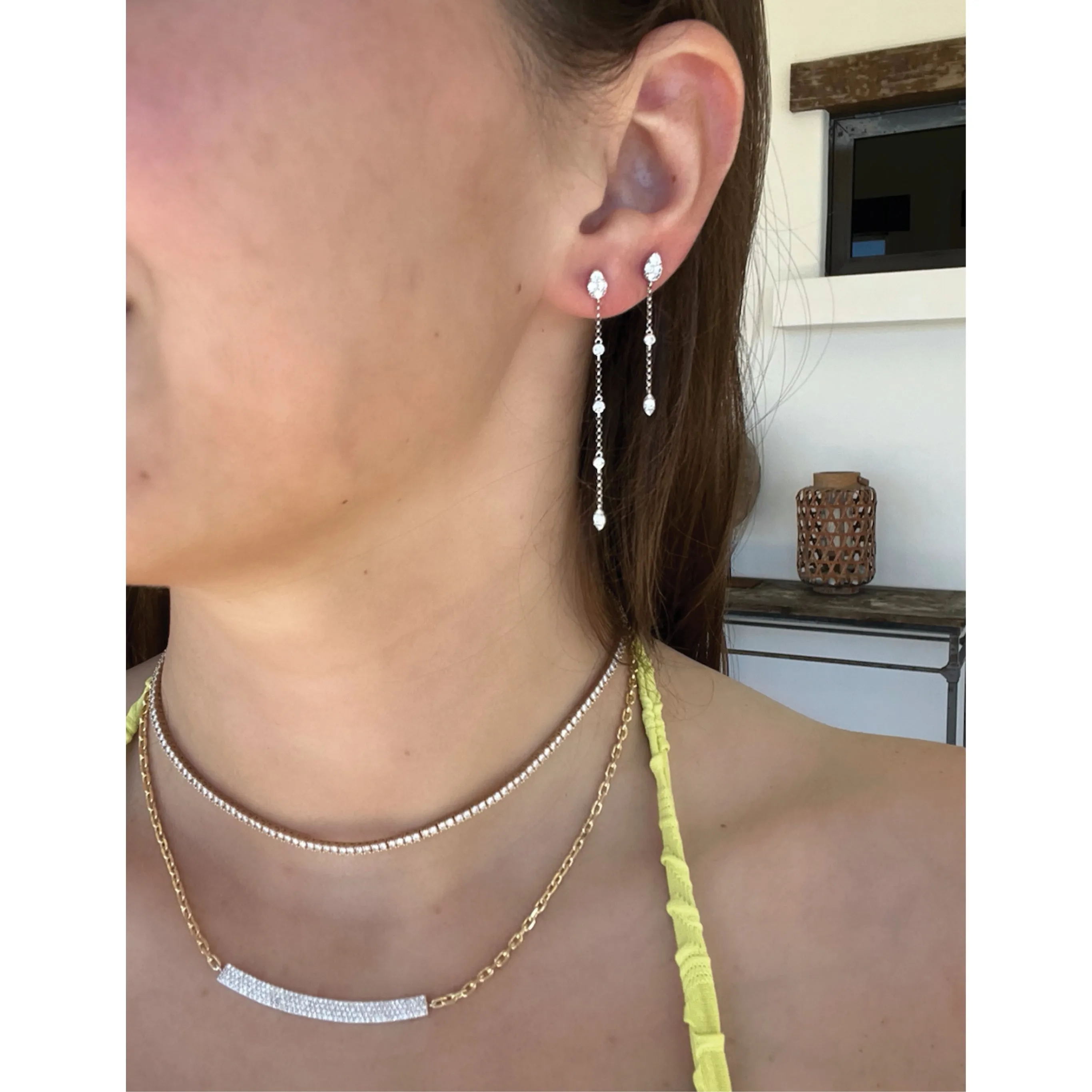 Diamond Stud Dangles