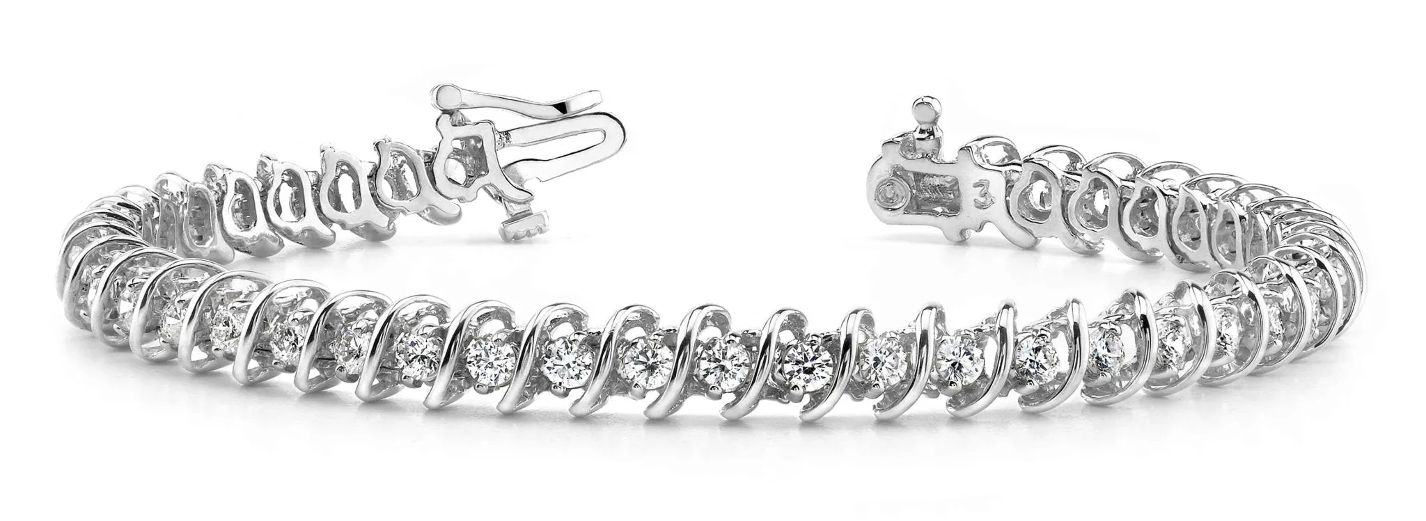 Diamond Swirl Link Lab-Grown Diamond Tennis Bracelet with 0.44 ct.(finished) 1.0mm