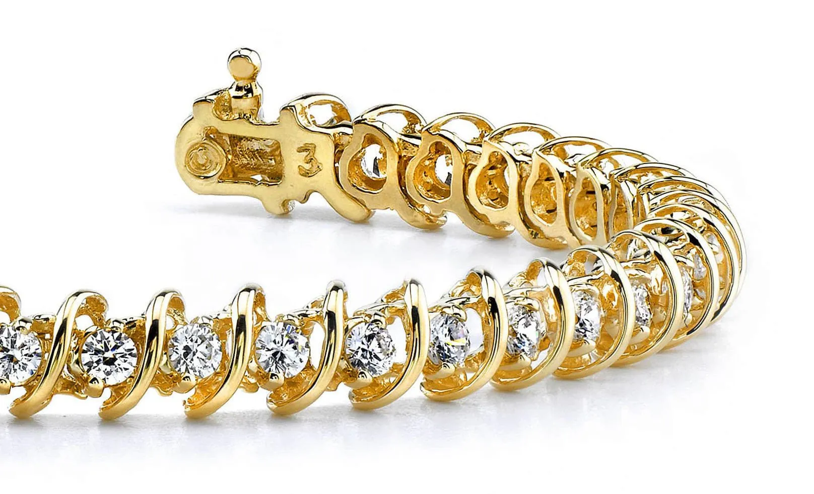 Diamond Swirl Link Lab-Grown Diamond Tennis Bracelet with 0.44 ct.(finished) 1.0mm