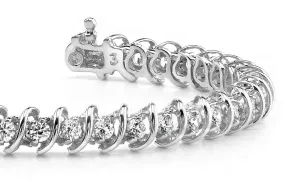 Diamond Swirl Link Lab-Grown Diamond Tennis Bracelet with 0.44 ct.(finished) 1.0mm
