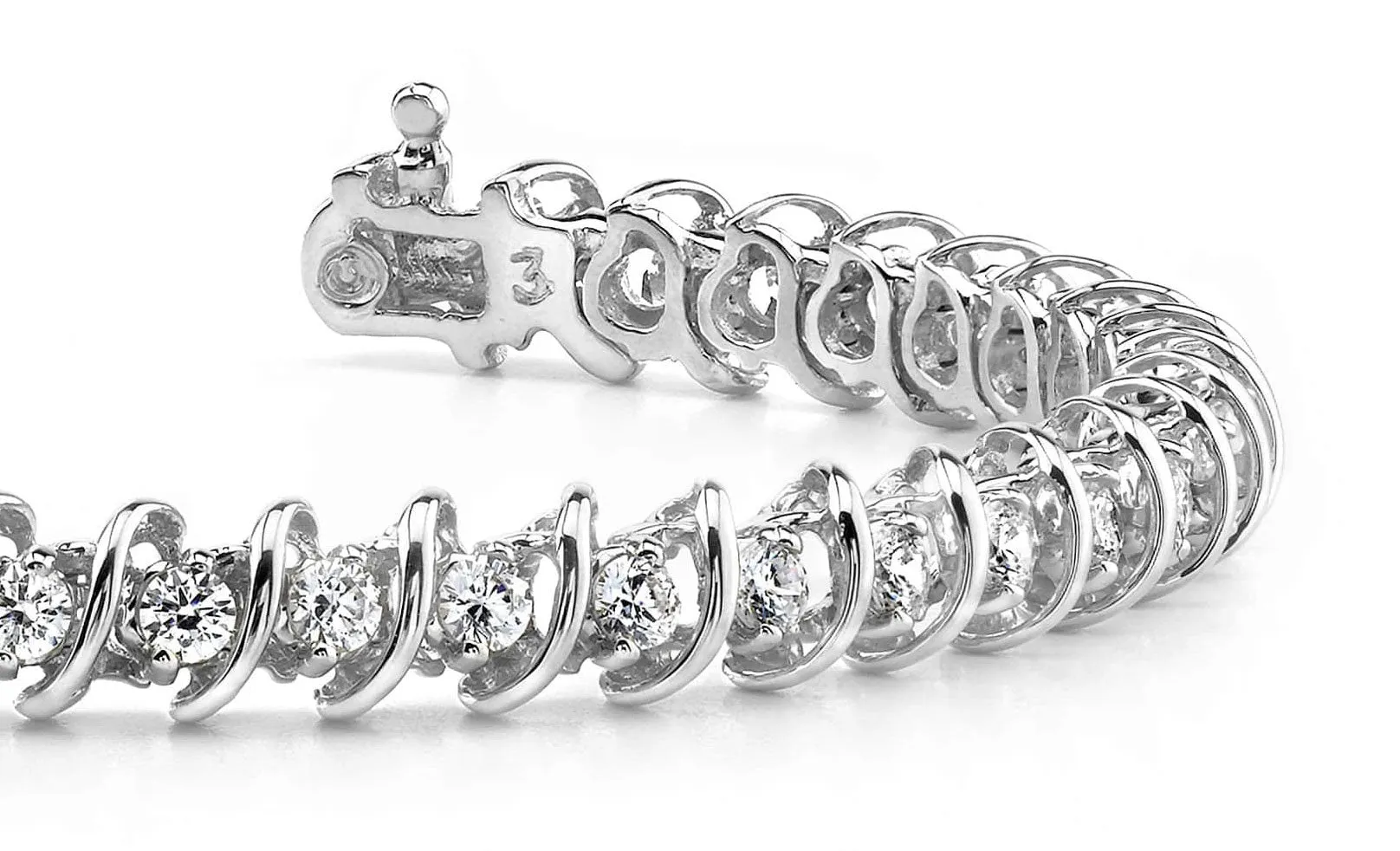 Diamond Swirl Link Lab-Grown Diamond Tennis Bracelet with 0.44 ct.(finished) 1.0mm