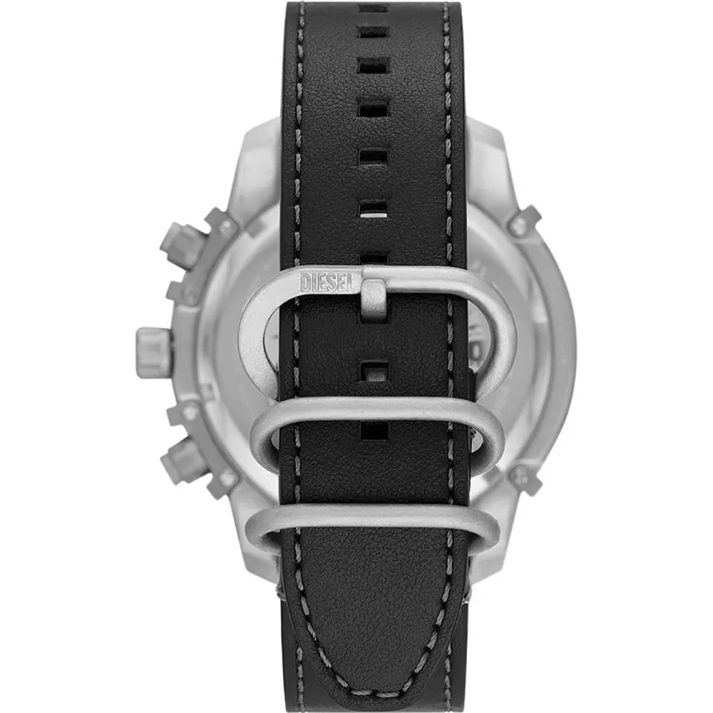 Diesel Men's Griffed Chronograph Black Leather Watch