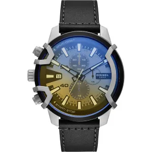 Diesel Men's Griffed Chronograph Black Leather Watch