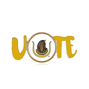 DOI Lapel Pin - VOTE Gold & White