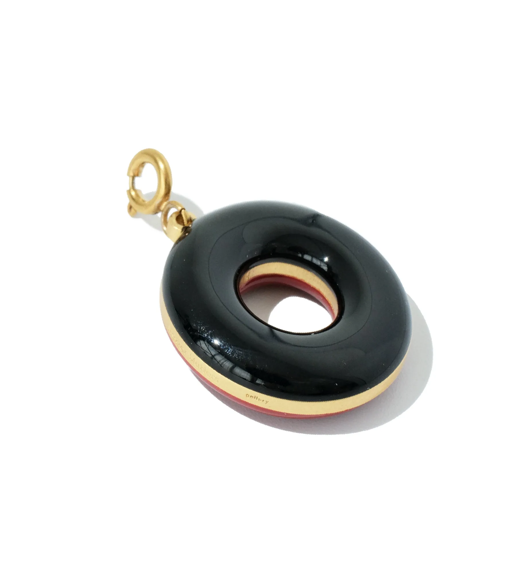 Donut Pendant • Maroon & Black