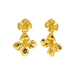 Double Graduated Flower Statement Stud Earring