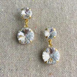 Double Rivoli Post Drop Earrings