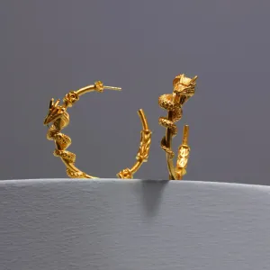 Dragon Wrapped Earrings - Gold Plated Bronze