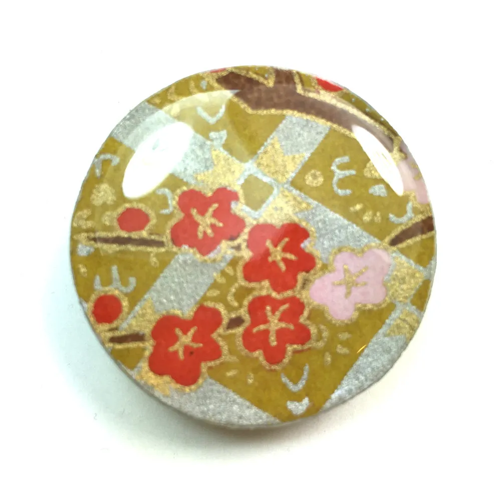 Draughts Piece Brooch - Kim Gold