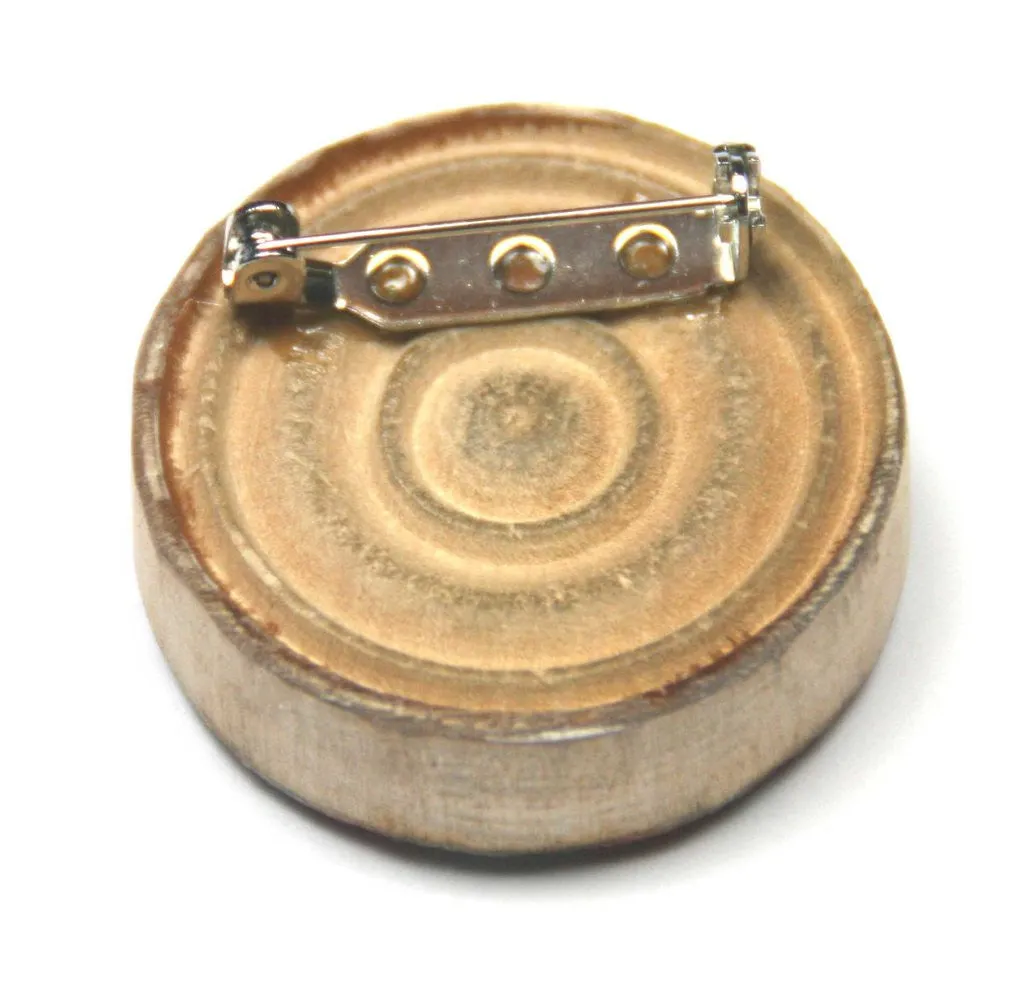 Draughts Piece Brooch - Plum